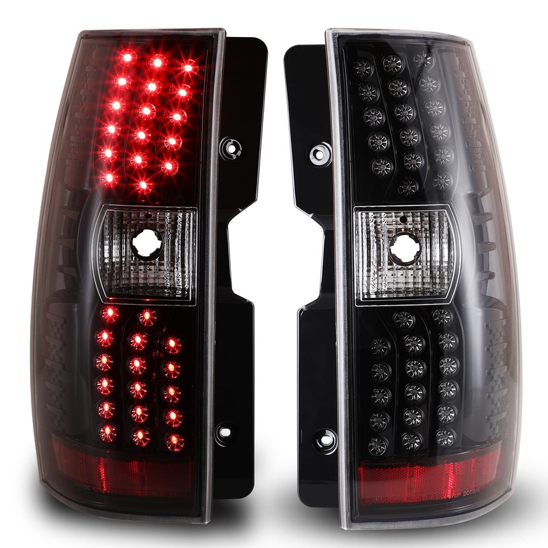 For 2007-2014 Chevrolet Suburban 1500 2500/Tahoe LED Tail Lights – Gloss Black / Clear
