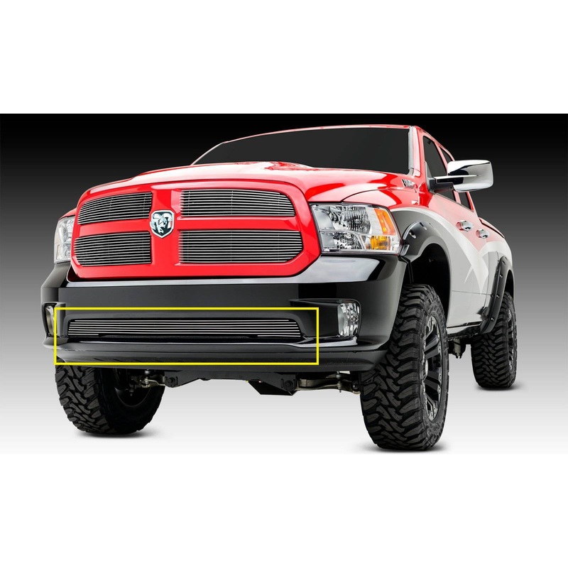 T-REX Grilles 25458 Polished Aluminum Horizontal Bumper Grille Fits 2013-2018 Ram 1500