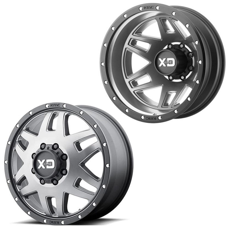 20×7.5 XD Series XD130 Machete Gray PRE-11 GM DUALLY Wheels 8×6.5 Set of 6 (Fits Stock UP to 285 tire)
