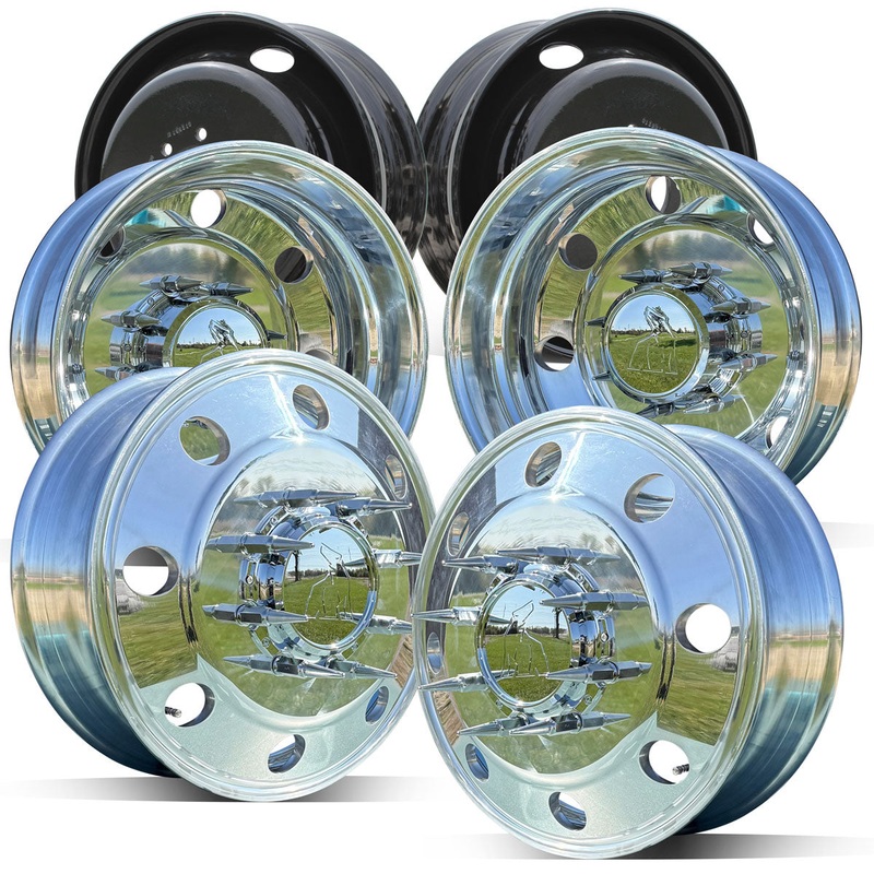 19.5×6.00 Northstar Mirror Polished Both Sides 2012-2018 Dodge Ram 3500 DRW 8×6.5″ 6 Wheel Direct Bolt Kit
