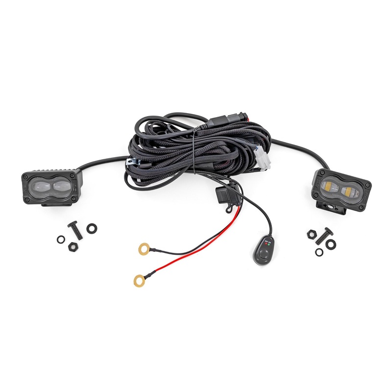 3×1.75 Inch Black Series | Yellow | LED Slim Aux | SAE Fog | Pair