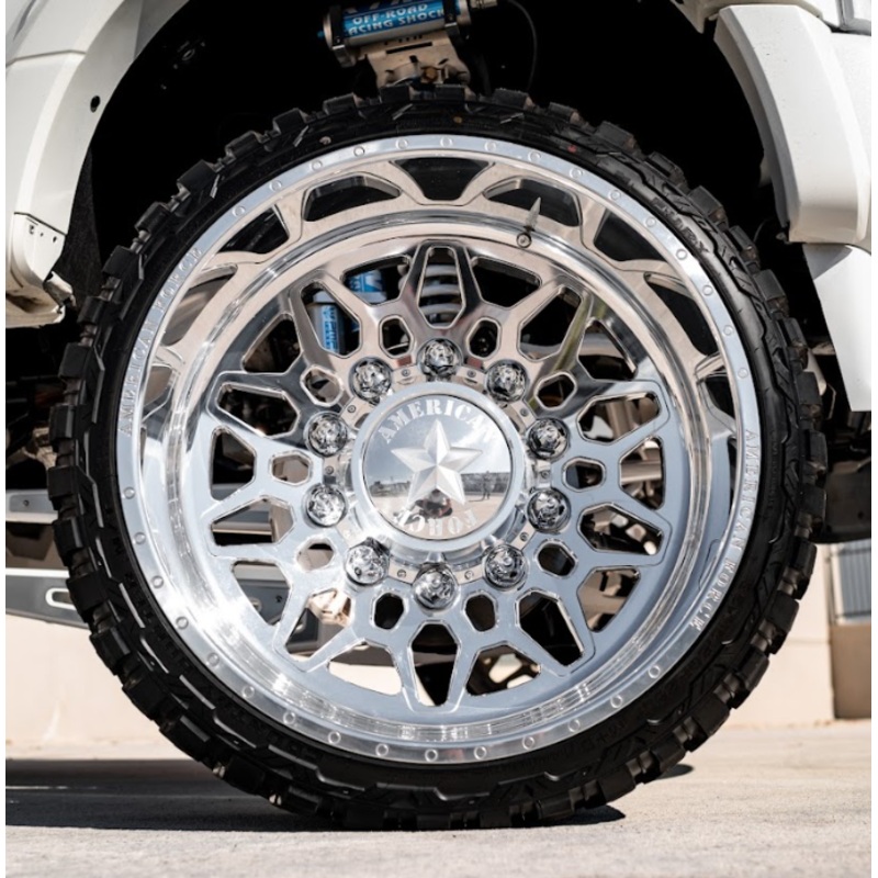 2022 Ford F450 Limited Powerstroke – American Force Shrapnel Dually Wheels Pre-Mounted on Fury M/T Tires