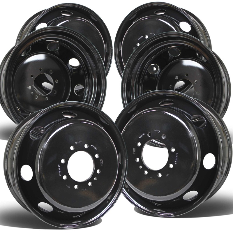 19.5×6.75 Set of 6 8x200mm Black Steel Dodge Ram 3500 (2019-Present)