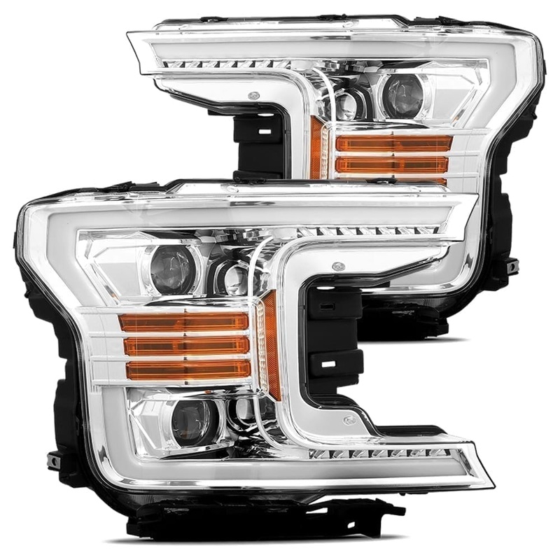 ALPHAREX 2018-2020 Ford F-150 PRO-Series Halogen Projector Headlights Chrome