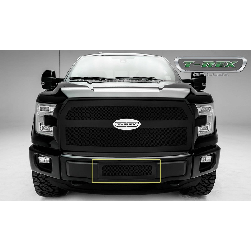 T-REX Grilles 52573 Black Mild Steel Small Mesh Bumper Grille Fits 2015-2017 Ford F-150