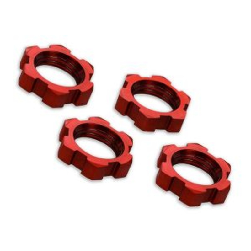 Traxxas wheel nuts 17mm serrated red