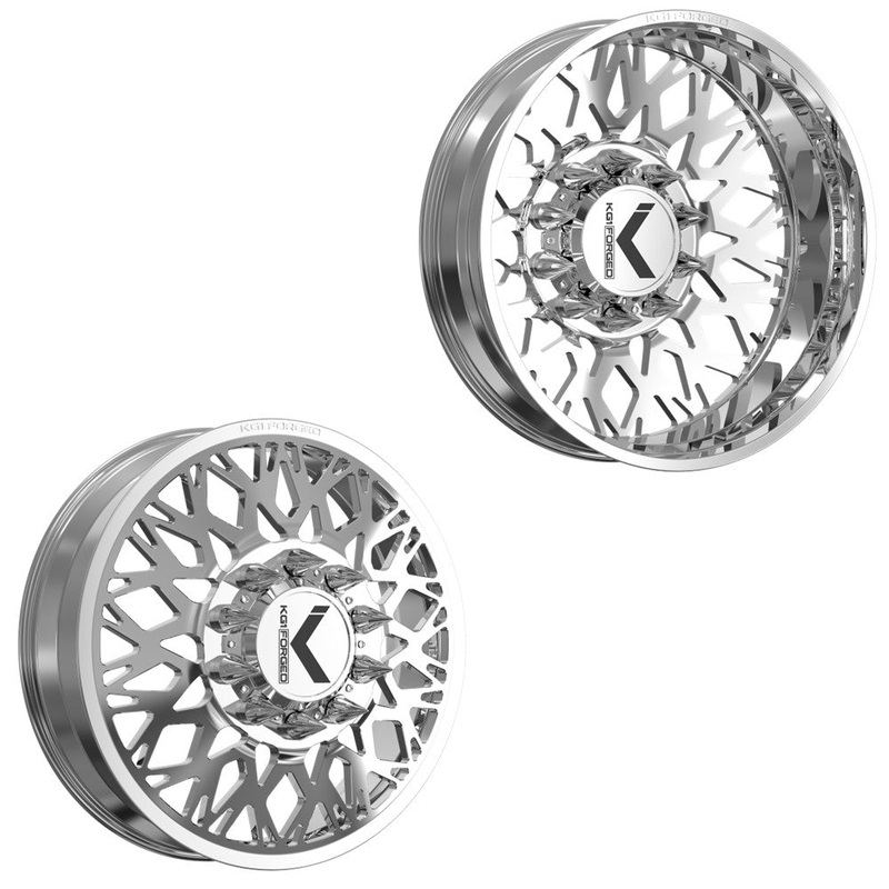 24×8.25 KG1 Forged KD056 Elevate Polished GM/DODGE DUALLY Wheels 8×6.5 Set of 6 (Lug Nuts/Adapters Included) Fits up to 13.50 tire