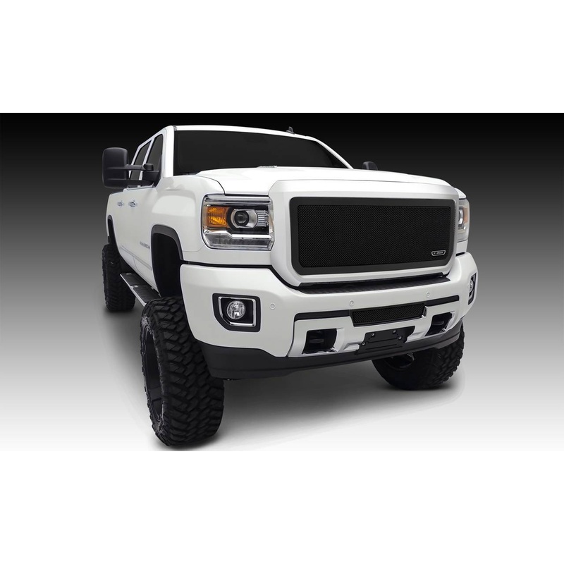 T-REX Grilles 51211 Black Mild Steel Small Mesh Grille Fits 2015-2019 GMC Sierra 2500 Sierra 3500