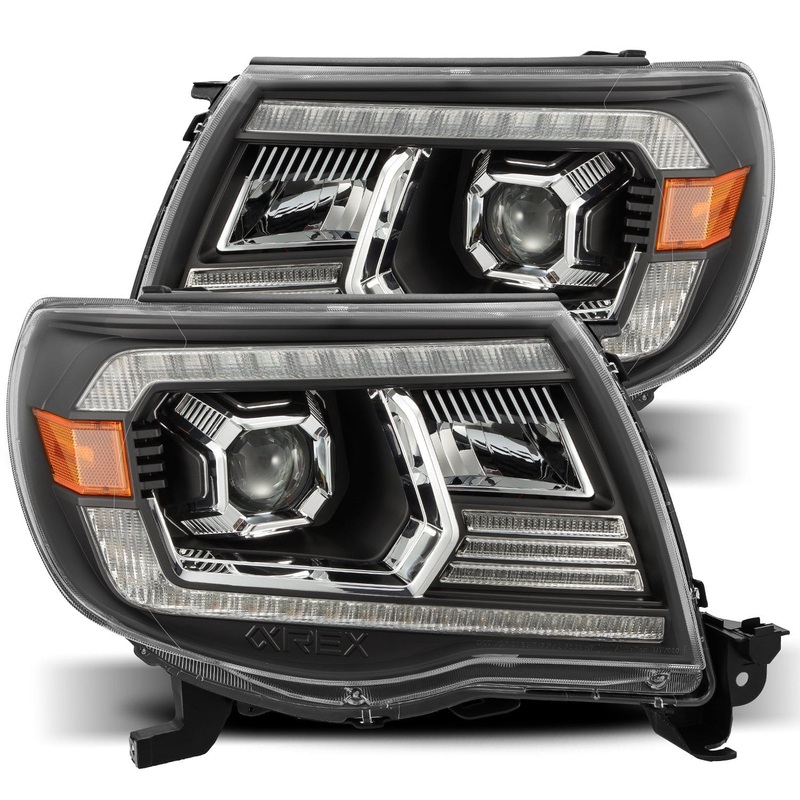 ALPHAREX 2005-2011 Toyota Tacoma LUXX-Series LED Crystal Headlights Black