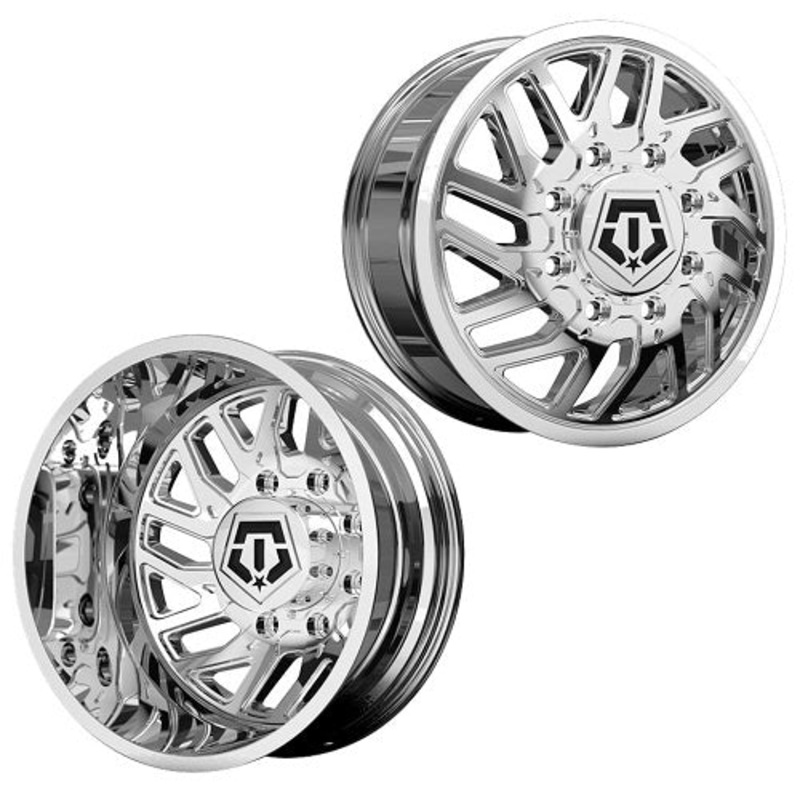 22×8.25 TIS 544C Chrome 11-UP GM DUALLY Wheels 8×210 Set of 6 (Fits up to 12.50 tire)