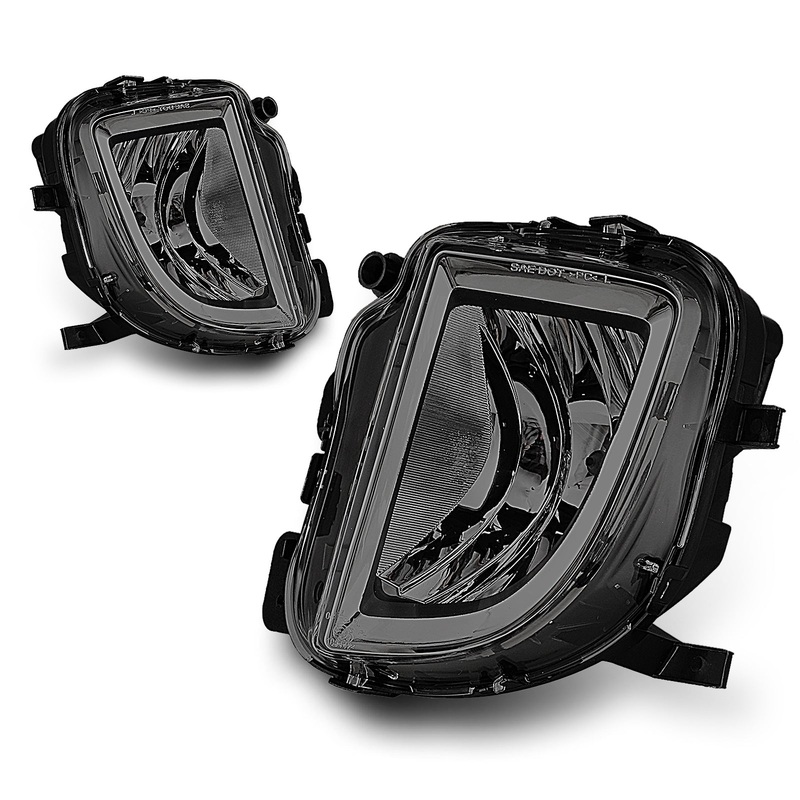 For 2010-2014 Volkswagen GTI 2011-2015 Volkswagen Jetta GLI Fog Lights with Halogen H8 Bulbs – Chrome/ Smoke