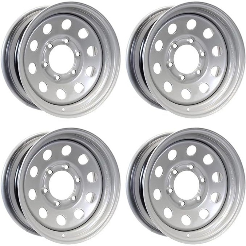 SET OF 4 SELIVER MODULAR STEEL TRAILER WHEEL 15×6, 6×5.5