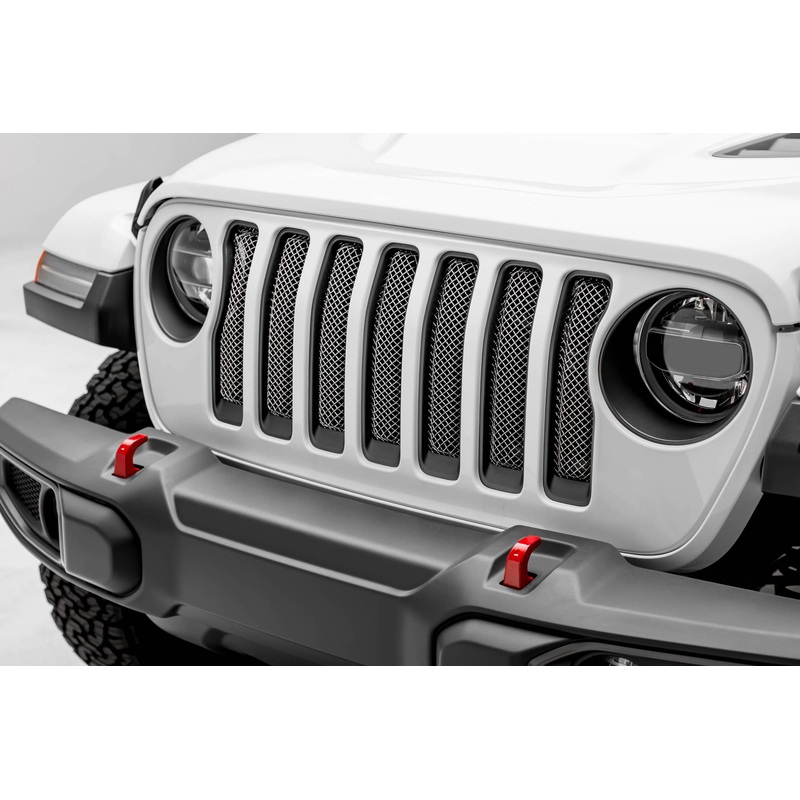T-REX Grilles 44493 Polished Stainless Steel Small Mesh Grille Fits 2020-2023 Jeep Gladiator Overland Gladiator Rubicon