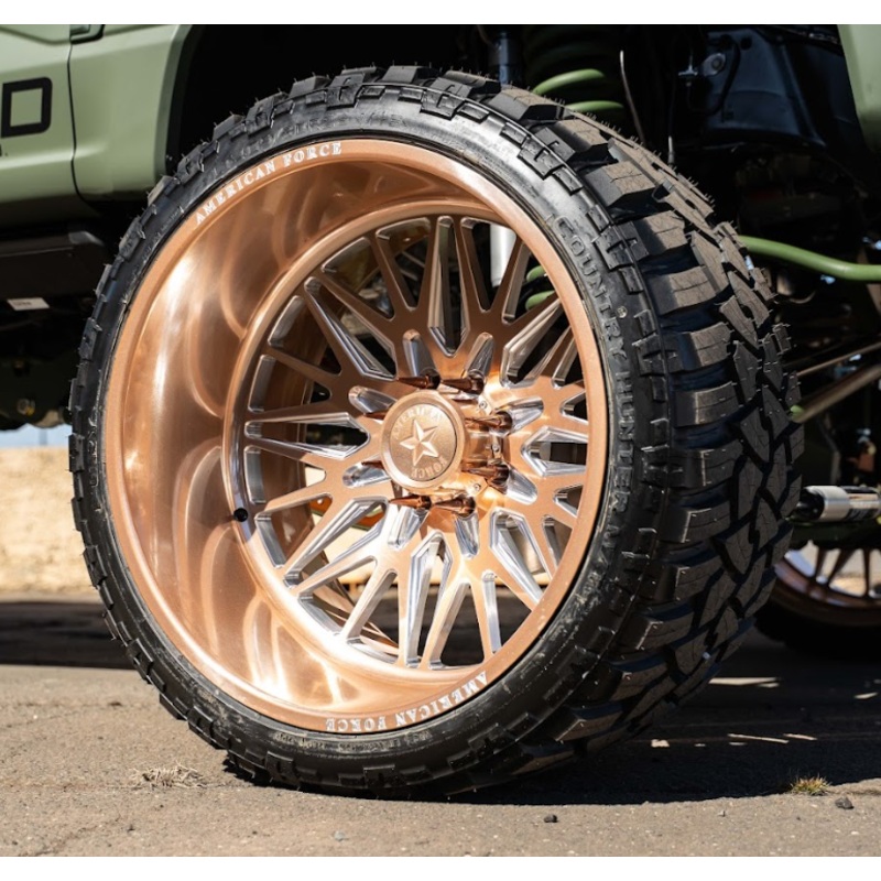 2025 Ford F250 Powerstroke – American Force Frost Wheels Pre-Mounted on Fury Country Hunter M/T 2 LT Tires
