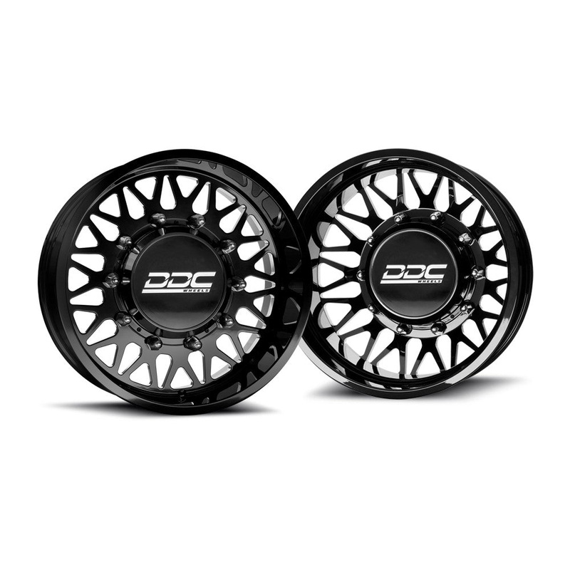 22×11 DDC The Mesh Black Milled PRE-11 GM PRE-19 DODGE PRE-99 FORD FORGED DUALLY SUPER SINGLE Wheels 8×6.5 Set of 6 (Lug Nuts/Billet Lug Covers Incl) Fits UP to 12.50 tire