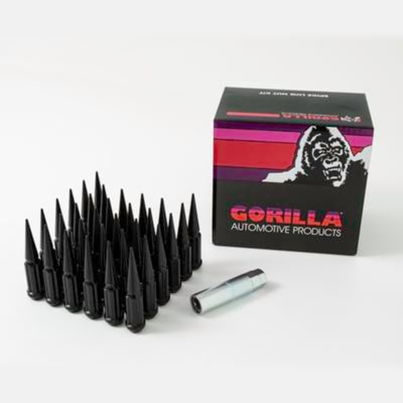 9/16″ Gorilla Automotive Black Spike 32 Lug Kit With Key