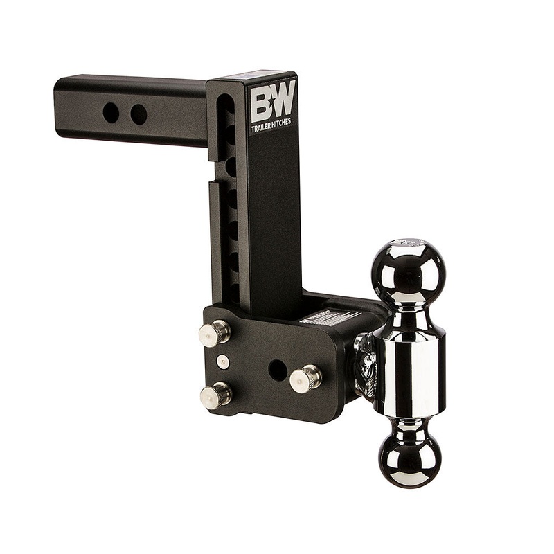B&W Tow And Stow Dual Ball 2″ Adj Ball Mount 7″ Drop/7-1/2″ Rise, Black TS10040B