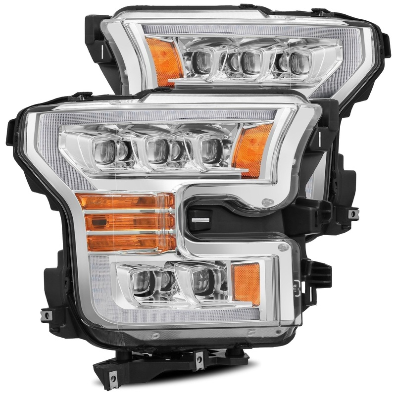 ALPHAREX 2017-2020 F-150 Raptor NOVA-Series LED Projector Headlights Chrome