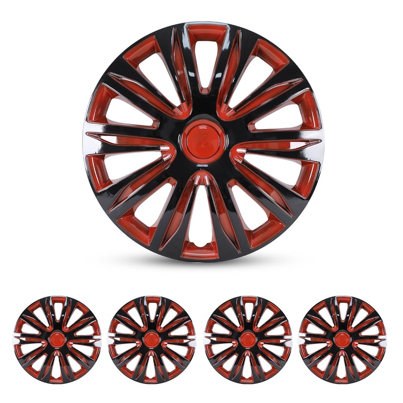 WINJET 17 inch Hubcaps Wheel Covers 5083 – Black & Red Lacquer
