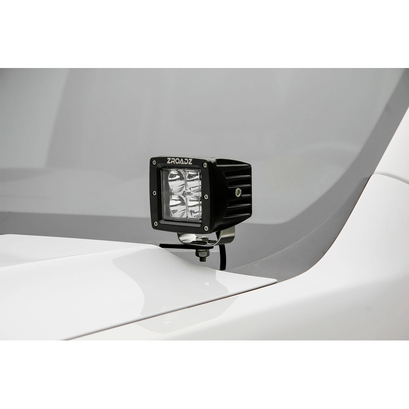 ZROADZ Z362281-KIT2 Black Mild Steel Hood Hinge LED Kit Fits 2019-2022 GMC Sierra 1500