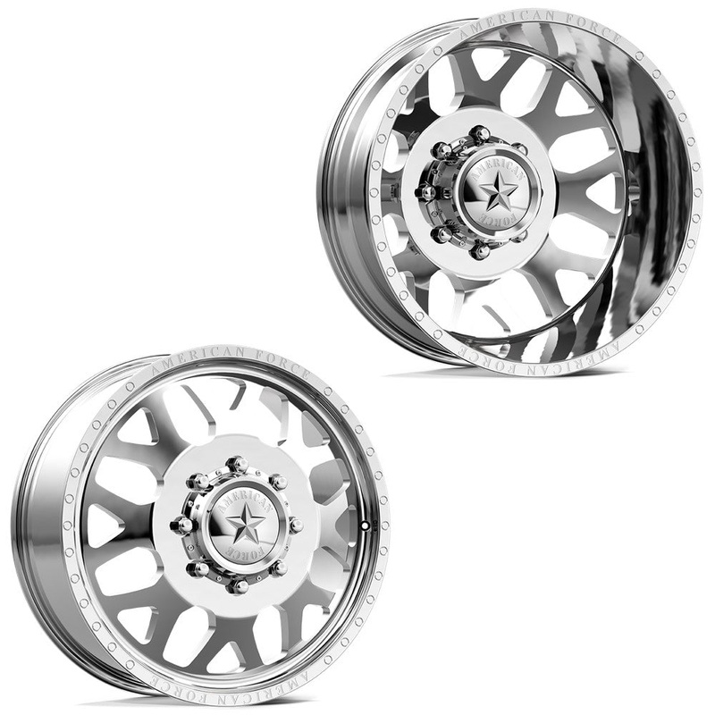 20×8.25 American Force DB03 Payload Polished 99-04 FORD DUALLY Wheels 8×170 Set of 6 (Fits UP to 12.50 tire)
