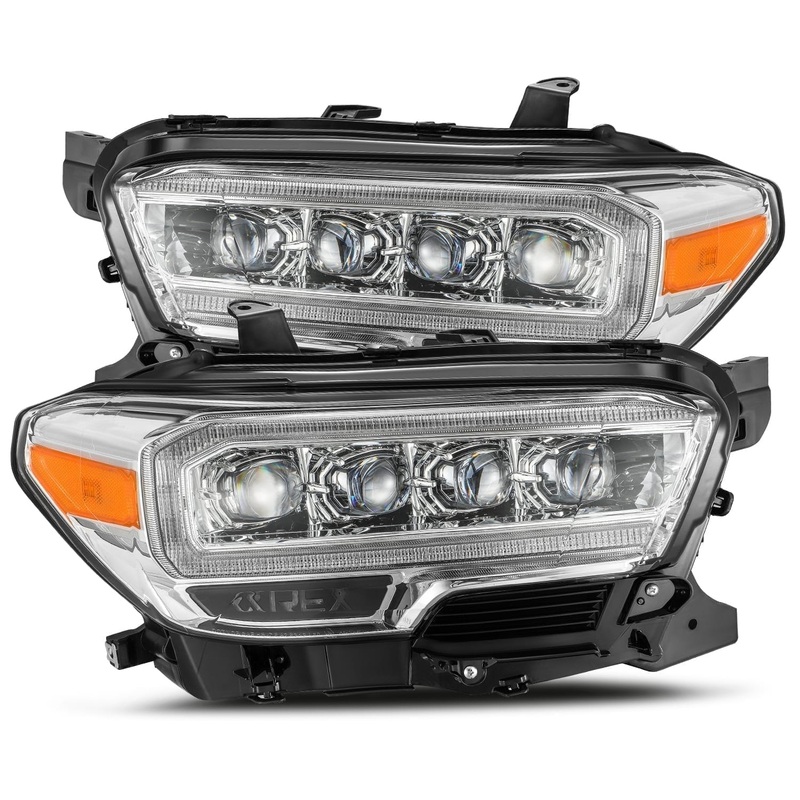 ALPHAREX 2016-2023 Toyota Tacoma NOVA-Series LED Projector Headlights Chrome