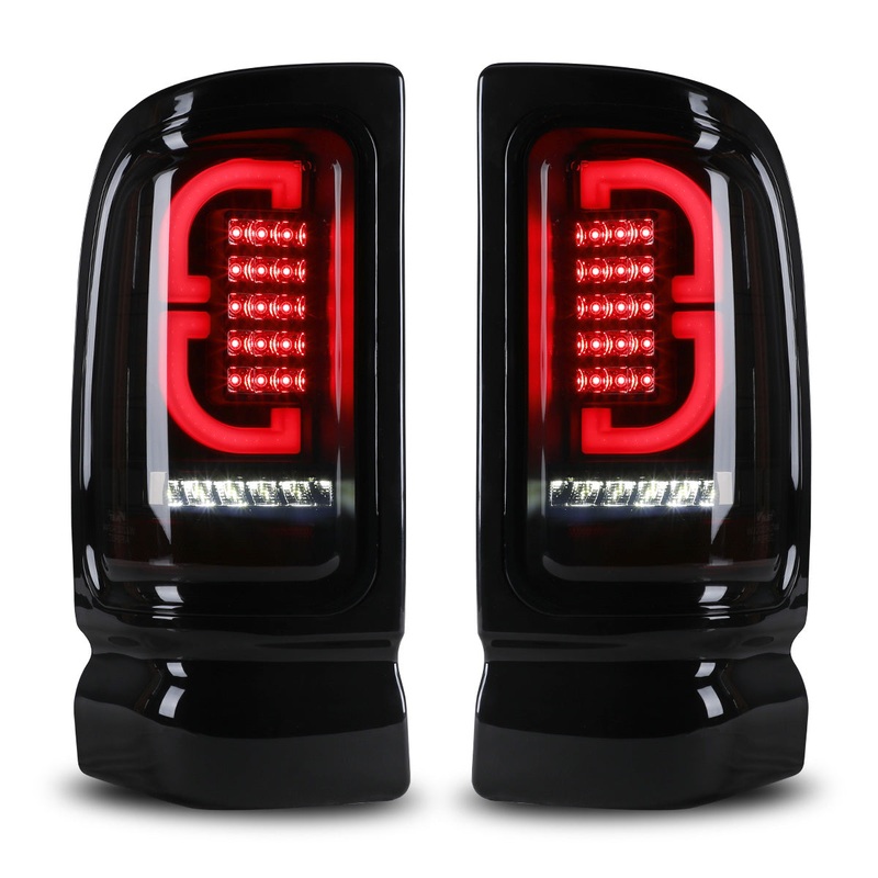 For 1994-2001 Dodge Ram 1500 2500 3500 4500 Pickup Taillights – Black/ Smoke