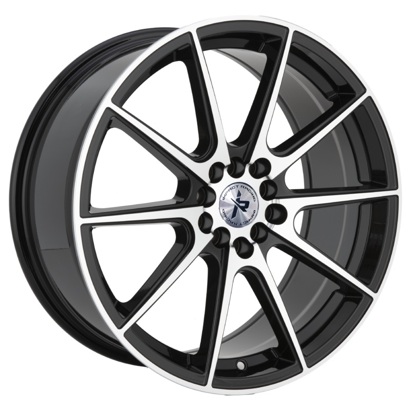 Impact Racing 17X7.0 Wheel |5X100/114.3 PCD |38mm Offset |73.1mm CB Gloss black with Machined face Rims