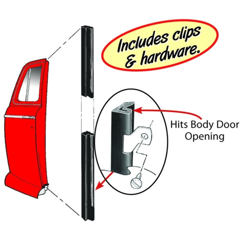 Back Edge Door Seal Kit; 1941-48 Tudor, Coupe