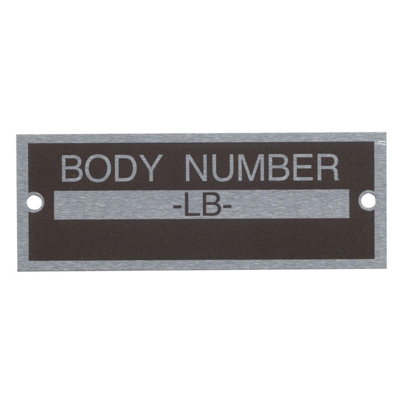 Body Number Plate; 1933-34