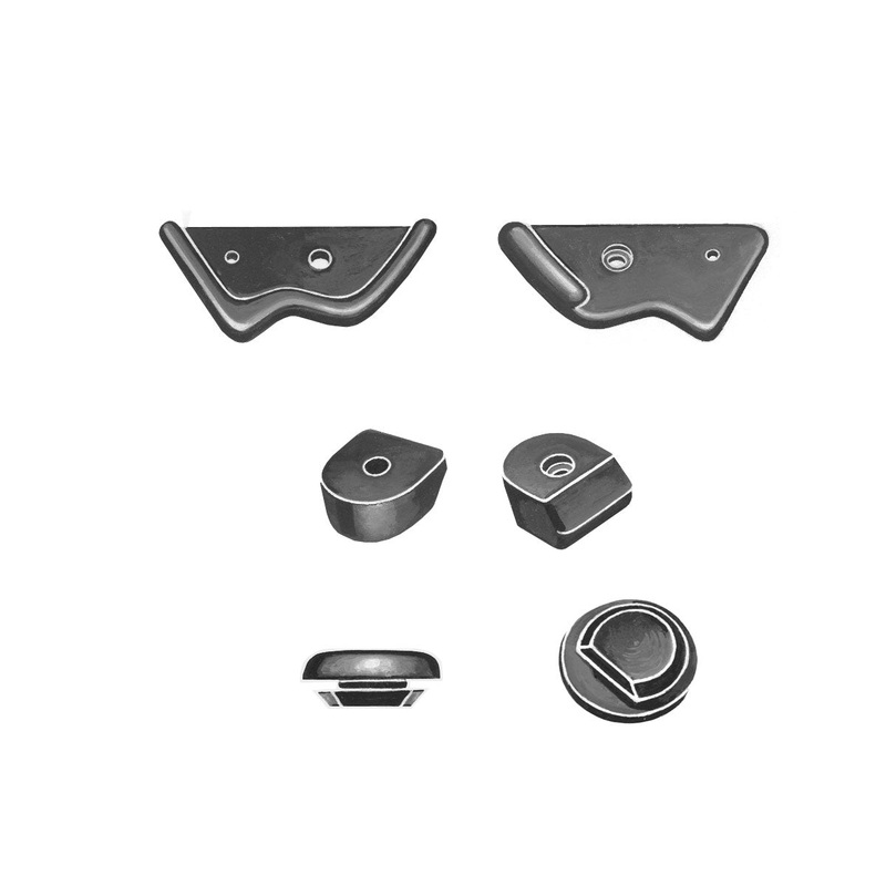 Hood Bumper Kit; 1933-34 Car