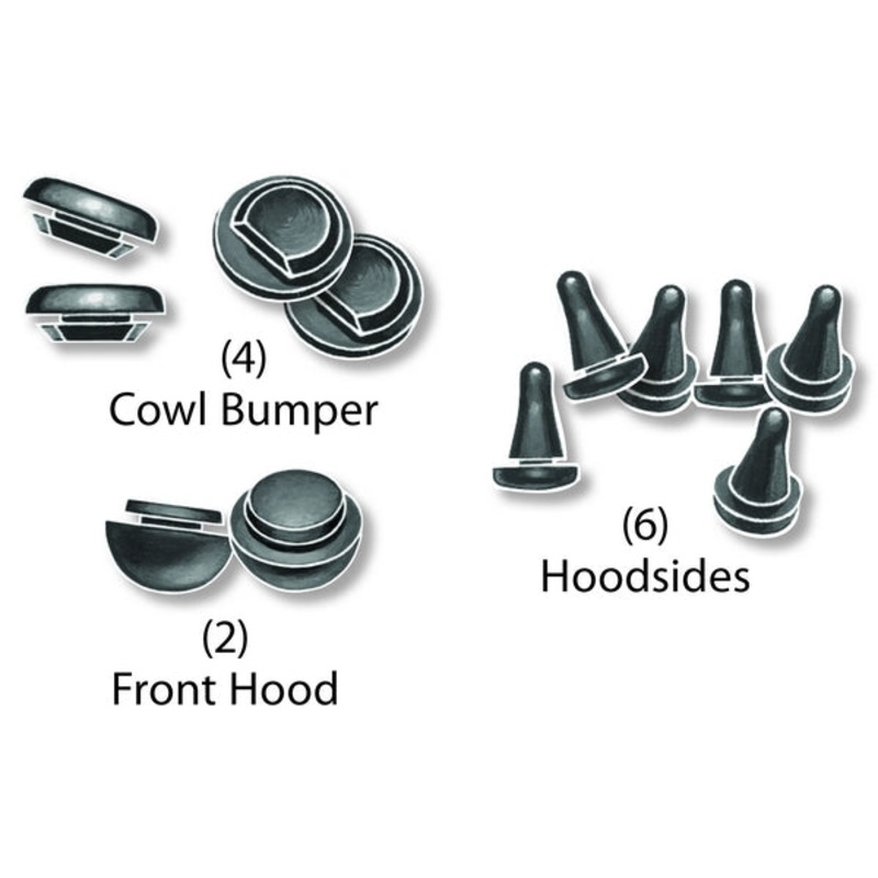 Hood Bumper Kit; 1942-47 Pickup