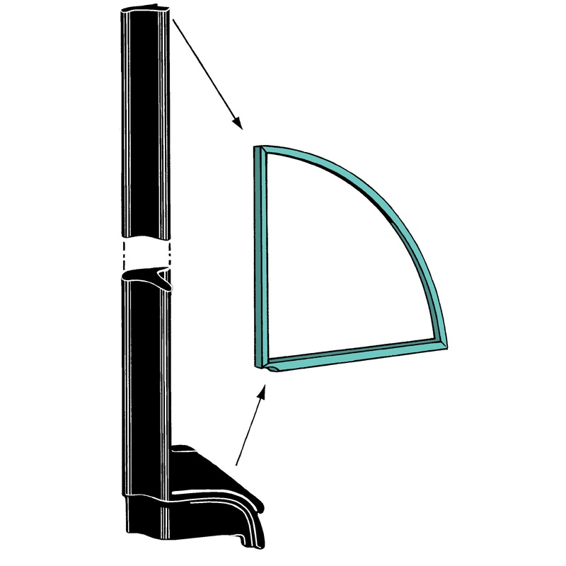 Quarter Window Front Edge Seals; 1942-50 Convertible