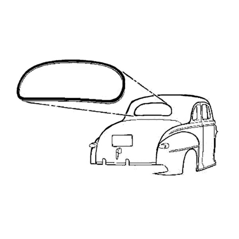 Rear Window Seal w/ Groove; 1941-48