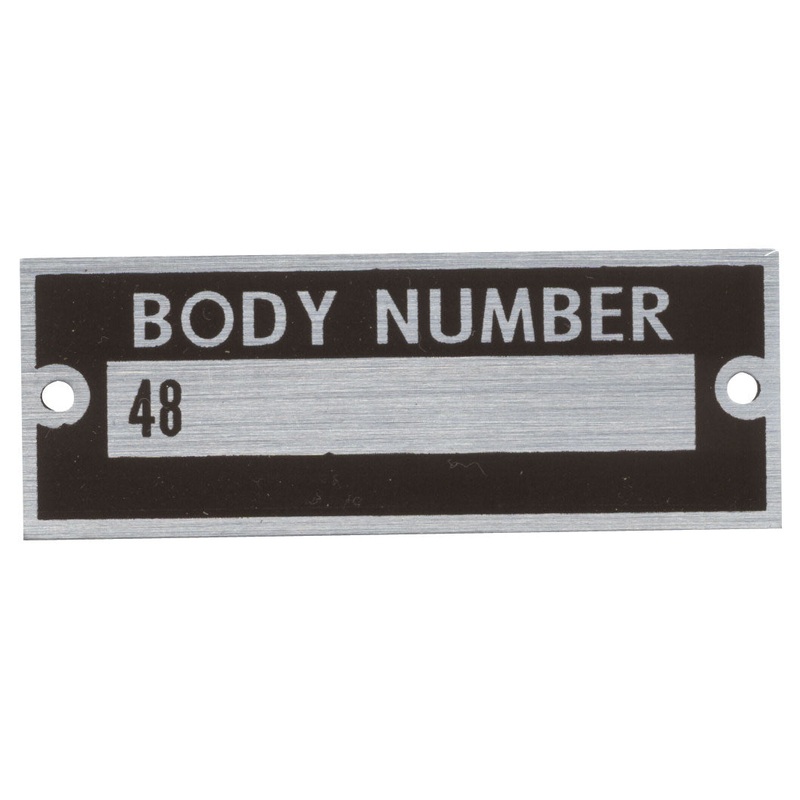 Body Number Plate; 1935