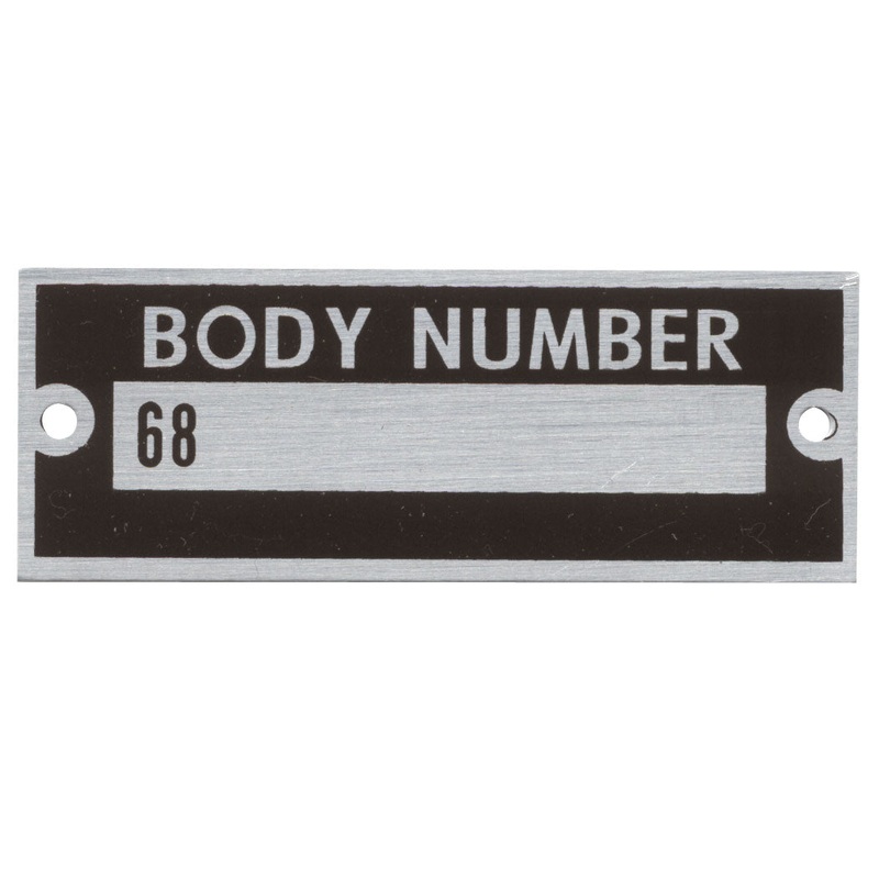 Body Number Plate; 1936