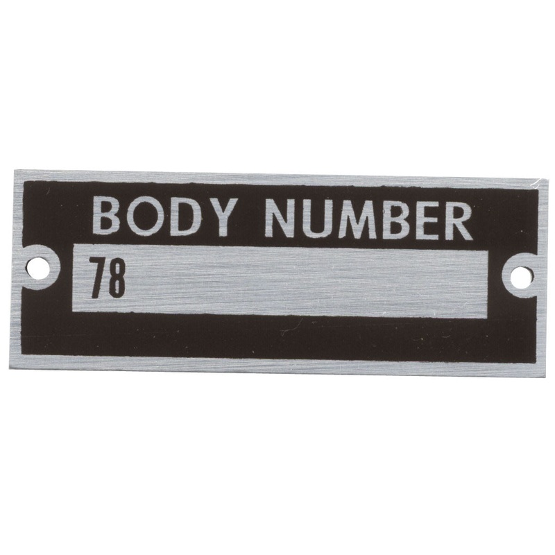 Body Number Plate; 1937