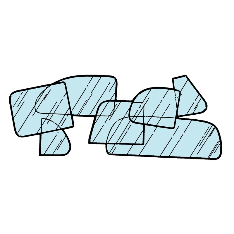 Windshield Glass Pattern; 1937-40 Convertible, Station Wagon