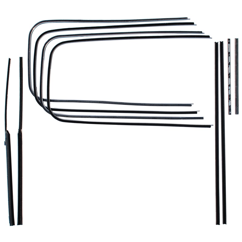 Front Door Window Channel Kit; 1946-48 Coupe, Fordor