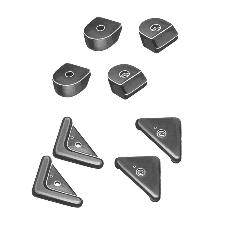 Hood Bumper Kit; 1935 Car, 1935-37 Pickup