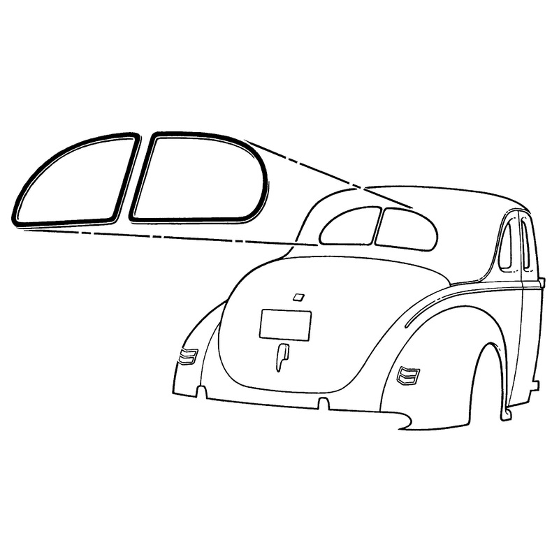 Rear Window Seal; 1937 Car, 1938 Coupe, Standard Sedan, 1939-40 Coupe