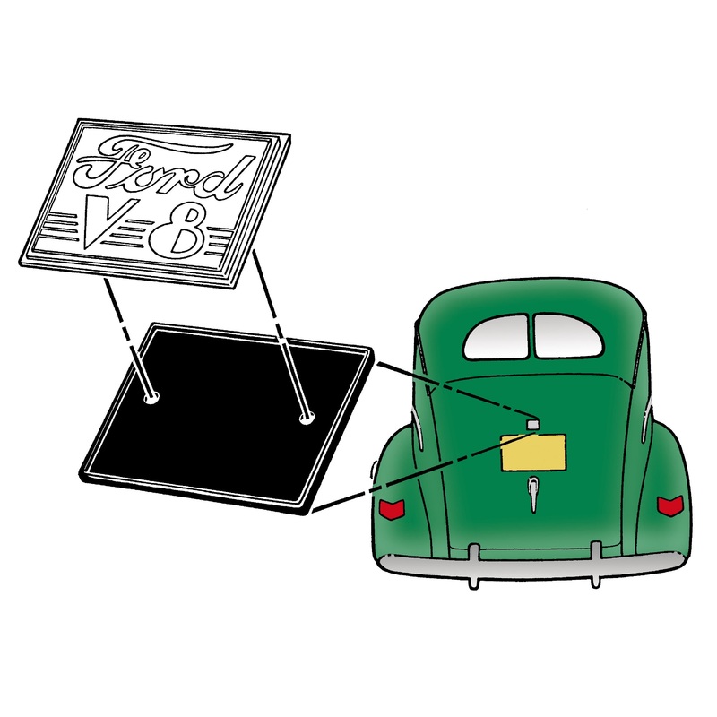 Trunk Lid Emblem Pad; 1940 Car