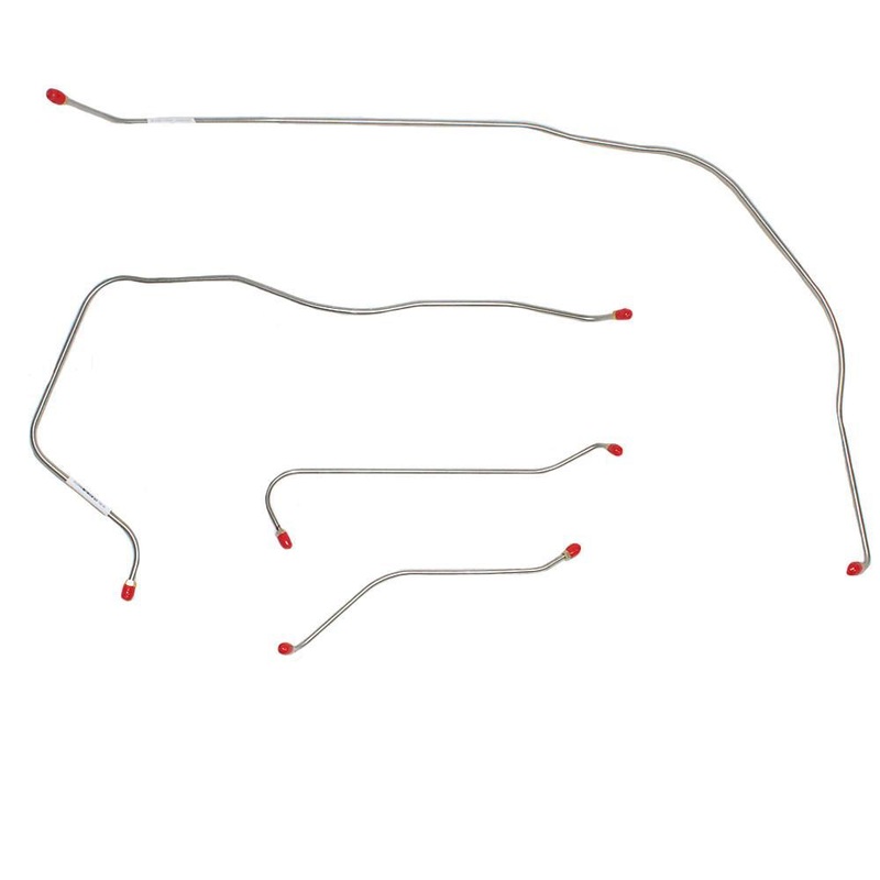 55 Bel Air, Power Brakes Front Brake Line Kit; Stainless