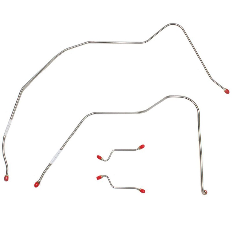 56-57 Bel Air, Power Brakes Front Brake Line Kit; Stainless