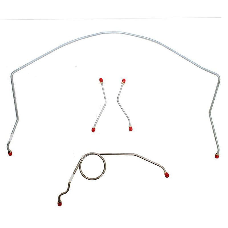 59-61 Bel Air, Impala Power Brakes Front Brake Line Kit; Steel