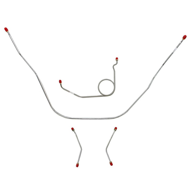 59-61 Bel Air, Impala Standard Brakes Front Brake Line Kit; Steel