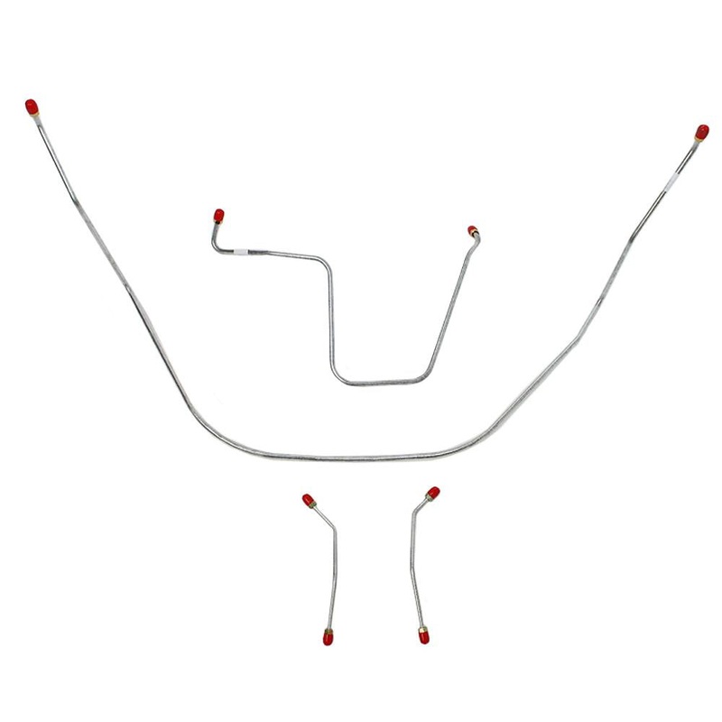 62-64 Bel Air, Impala Power Brakes Front Brake Line Kit; Steel