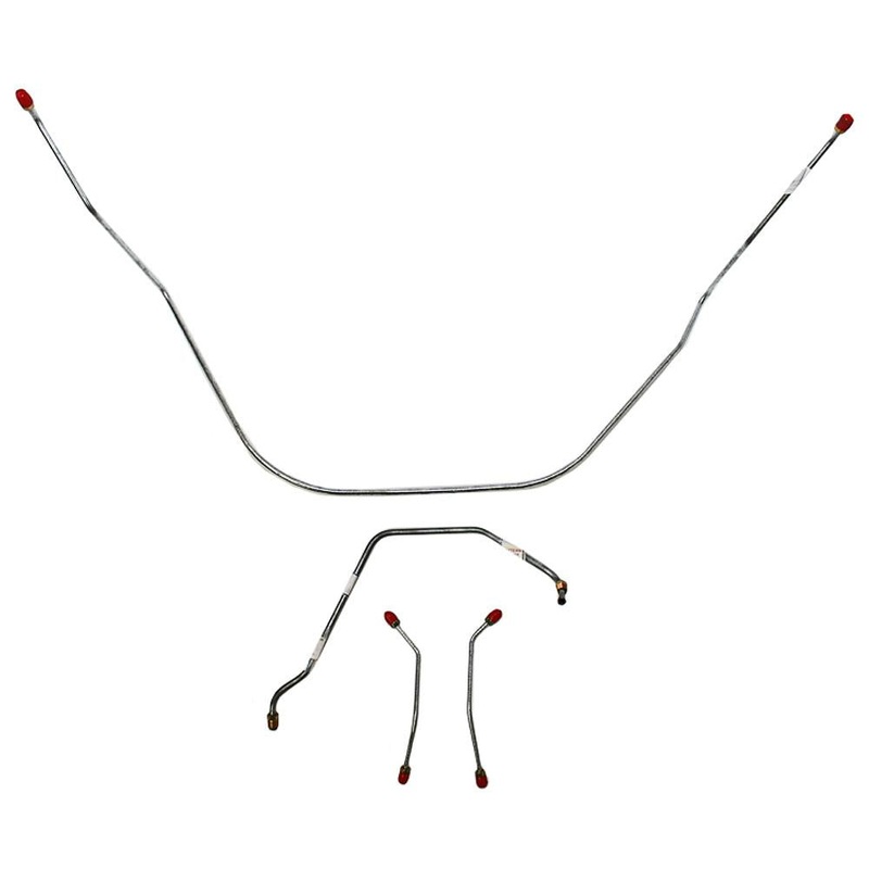 62-64 Bel Air, Impala Standard Brakes Front Brake Line Kit; Stainless