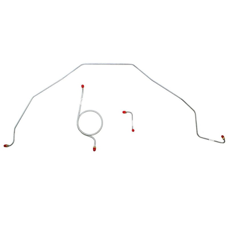 66 Bel Air, Impala Standard Brakes, Front Brake Line Kit; Stainless