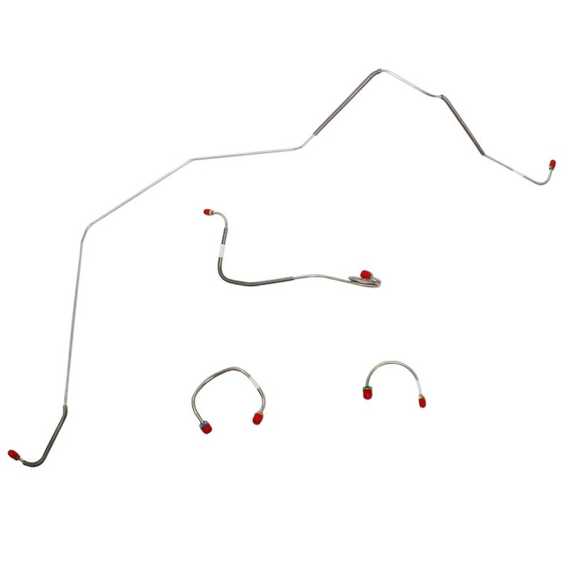 67-68 Camaro 68 Chevy II (Nova) Power Drum Front Brake Line Kit; Steel